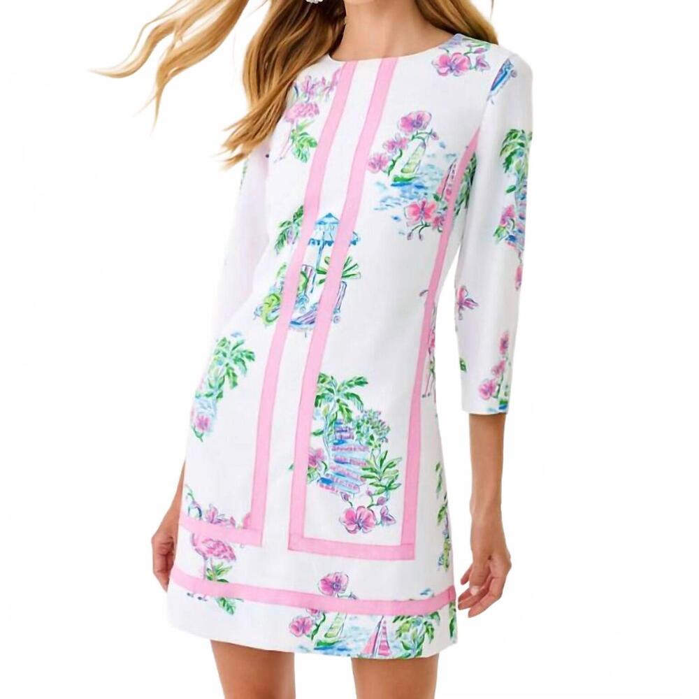 NEW LILLY PULITZER margaux dress in resort white dee lightful - Picture 3 of 7